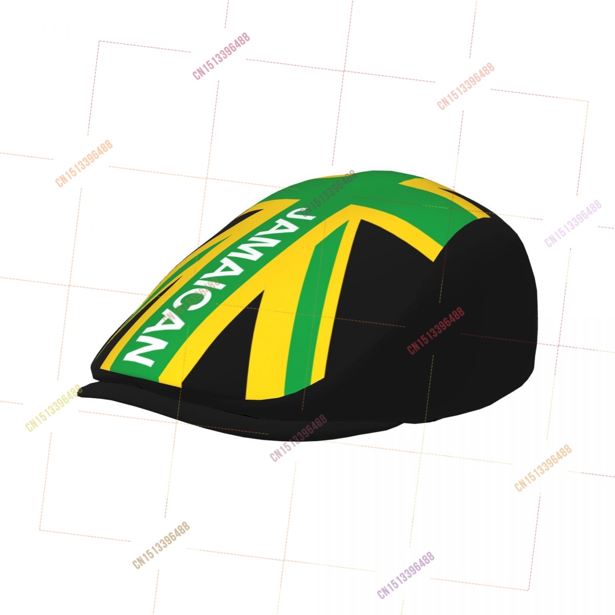 Newsboy Cap Ivy - ジャマイカ英国国旗柄男女兼用フラットアイビーガツビーニュースボーイ運転用帽子キャップ短いつば付き、運転や日常のカジュアルウェアに最適