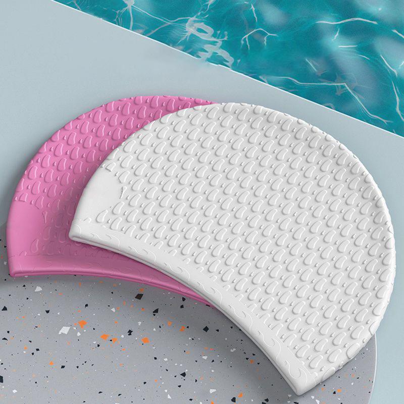 Swim Hat Silicone - プロ仕様シリコンスイムキャップ耳保護デザイン高弾性快適水泳帽子ロングヘア大人ティーン向け