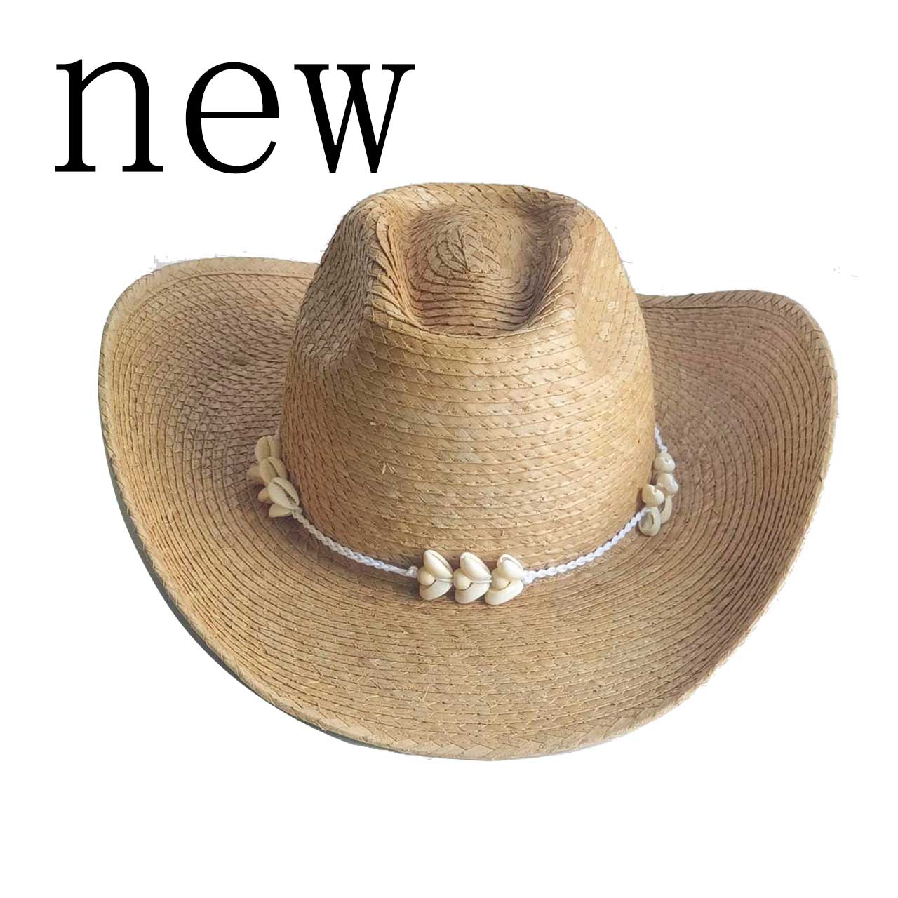 Cowboy Hat Straw - パームカウボーイハット ストローハット パナマハット シェルアクセサリー レディース メンズ