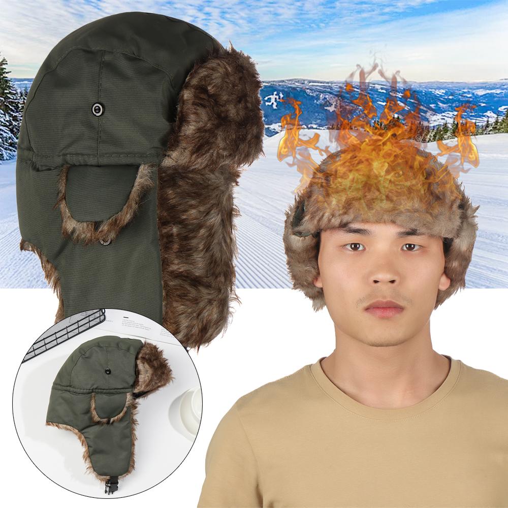 Winter Trapper Hat - 暖かい耳当て付きトラッパーウィンターキャップ、スキーハット、ロシアのウシャンカ、冬用帽子