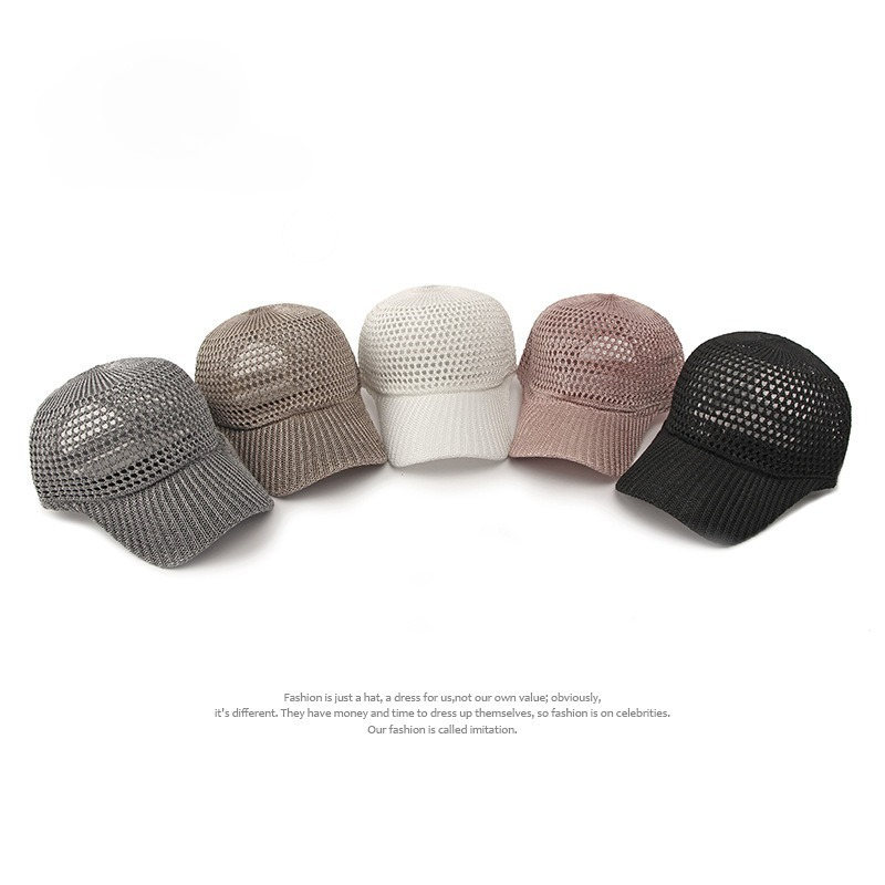 メンズ・レディース兼用 通気性メッシュ野球帽 軽量中空ニット - Baseball Cap Structured のレビューと価格