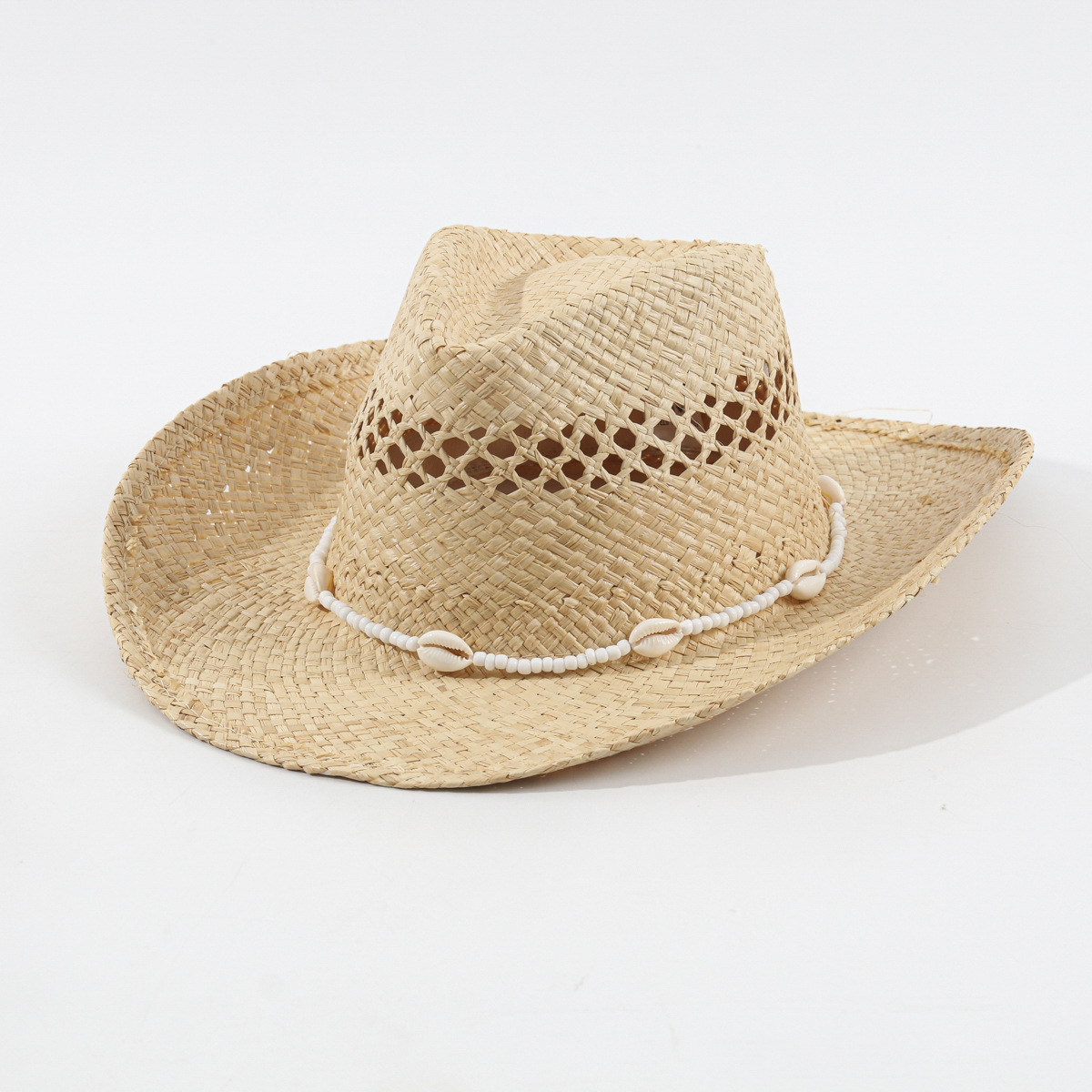 2026年新作シェルチェーンストローハット手編みラフィアカウ - Cowboy Hat Straw のレビューと価格