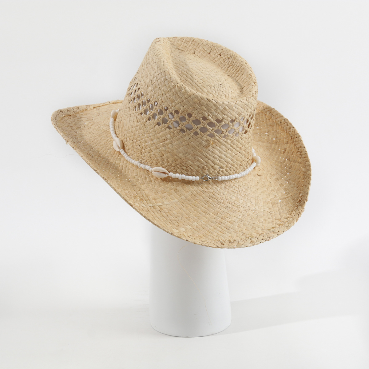 2026年新作シェルチェーンストローハット手編みラフィアカウ - Cowboy Hat Straw のレビューと価格