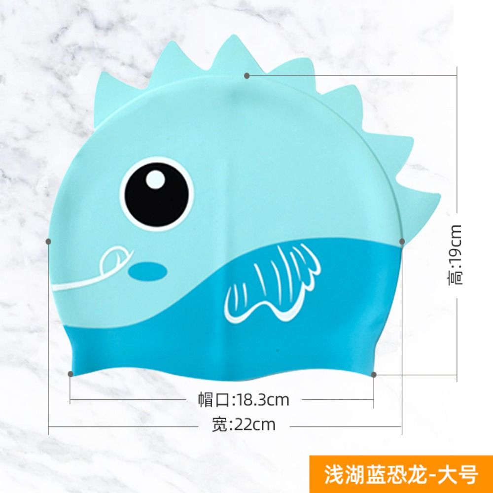 シリコン素材のロングヘア用耳保護恐竜柄伸縮性スイミングキャッ - Swim Hat Silicone のレビューと価格