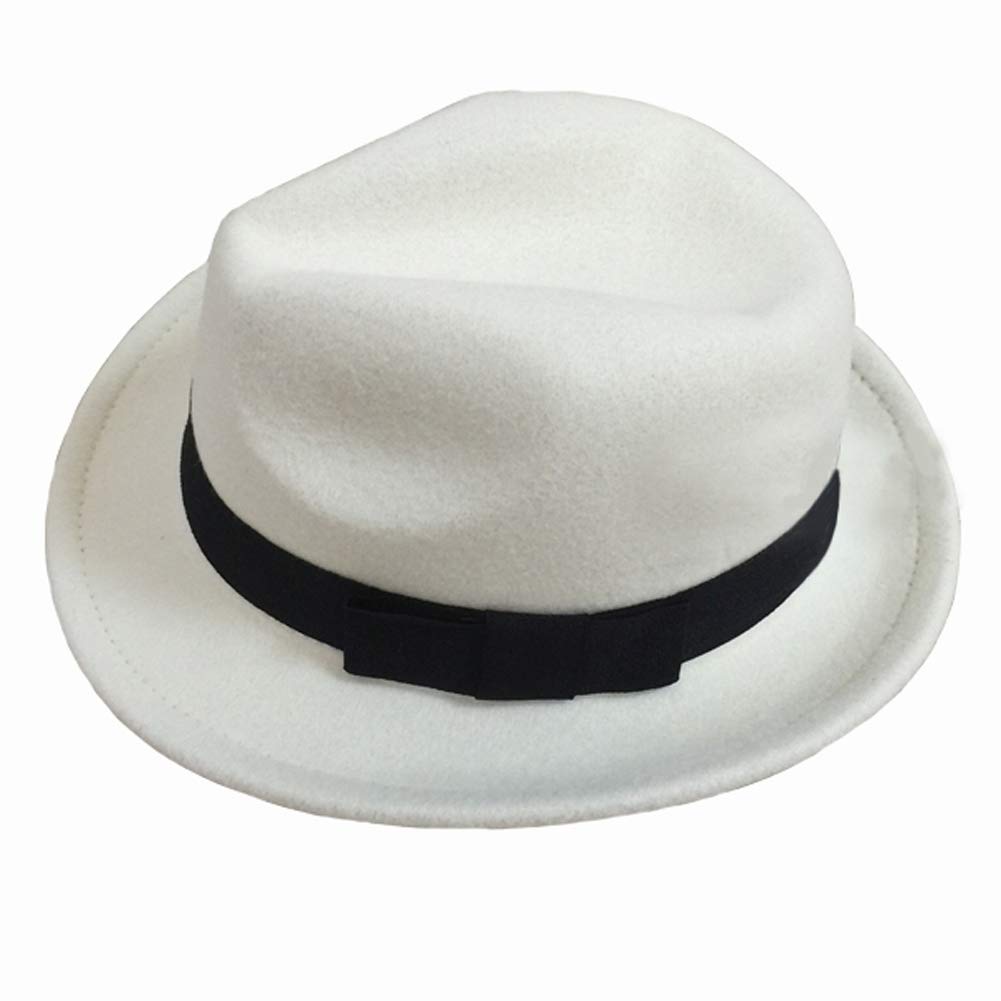 マイケル ジャクソン 子供用帽子 - フェドラ - ホワイト - Fedora Hat Wool のレビューと価格