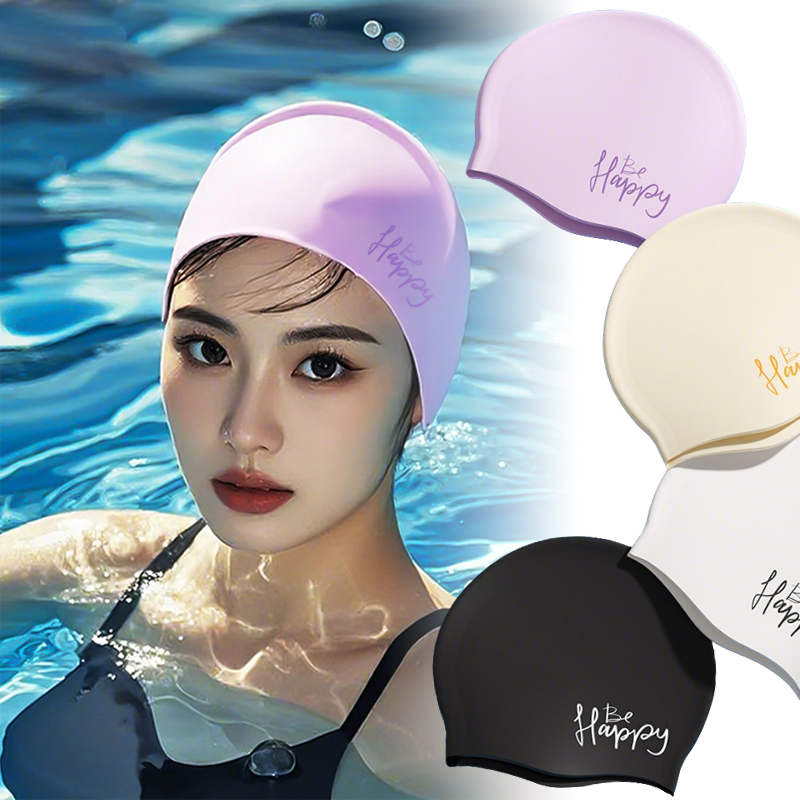 女性用シリコン水泳キャップ特大ロングヘア防水耳保護水泳帽子プ - Swim Hat Silicone のレビューと価格