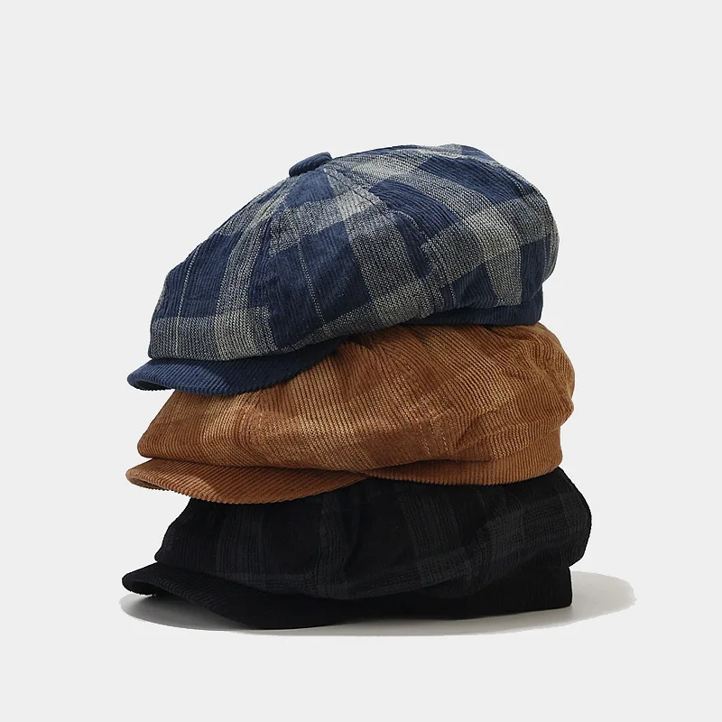 クラシックなヴィンテージコーデュロイニュースボーイフラットキ - Newsboy Cap Ivy のレビューと価格