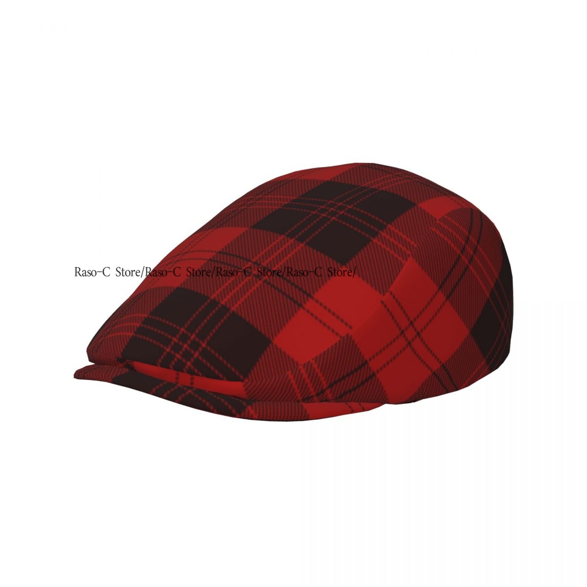大人用フラットキャップ 赤い格子柄タータンプリント ユニセッ - Newsboy Cap Ivy のレビューと価格