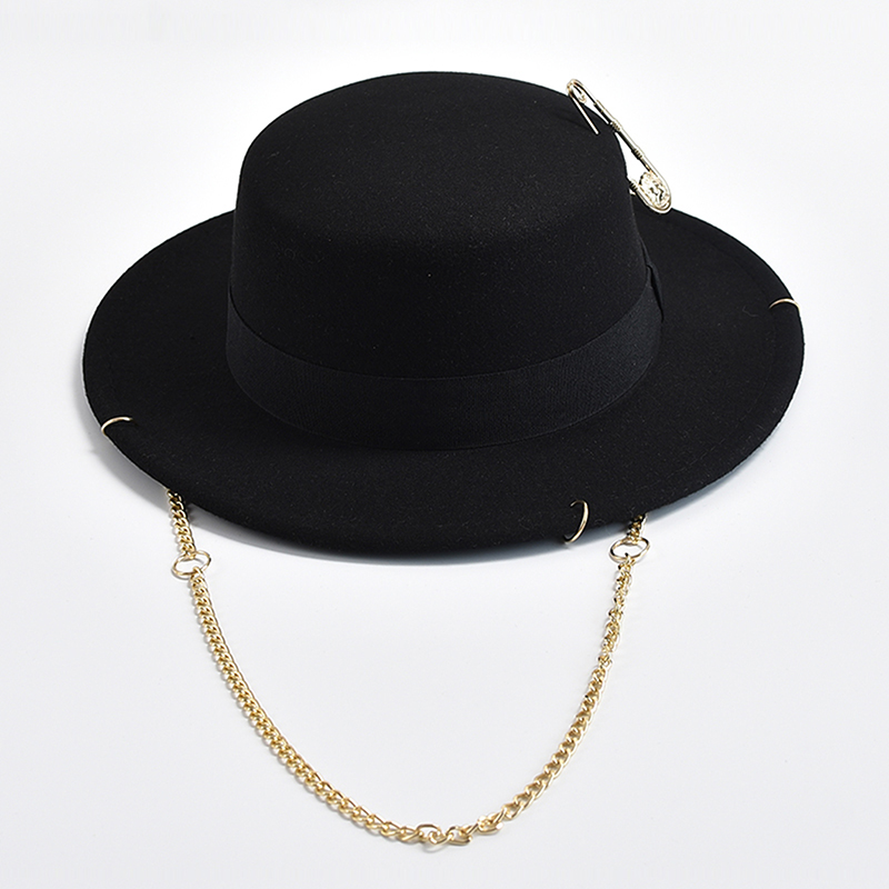 新しいファッション Desige フェドーラ帽子女性男性金属 - Fedora Hat Wool のレビューと価格