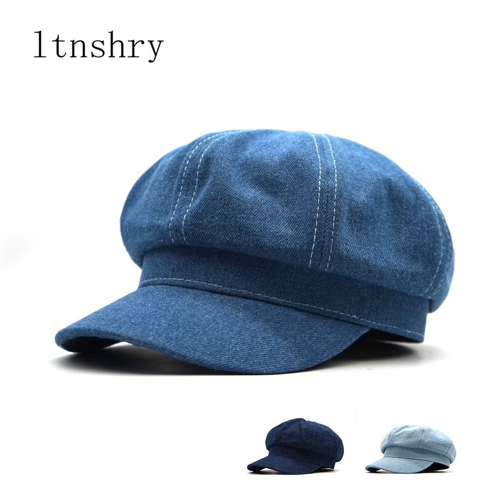 女性用オクタゴナルデニムベレー帽,カウボーイキャップ,キャス - Dad Hat Cotton のレビューと価格